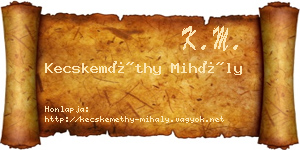 Kecskeméthy Mihály névjegykártya