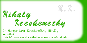 mihaly kecskemethy business card